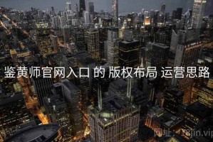 鉴黄师官网入口 的 版权布局 运营思路