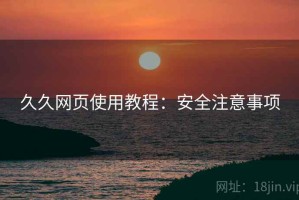 久久网页使用教程：安全注意事项